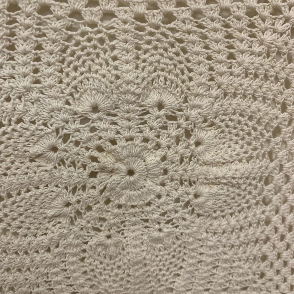 Vintage Crochet Square Pillow Cover